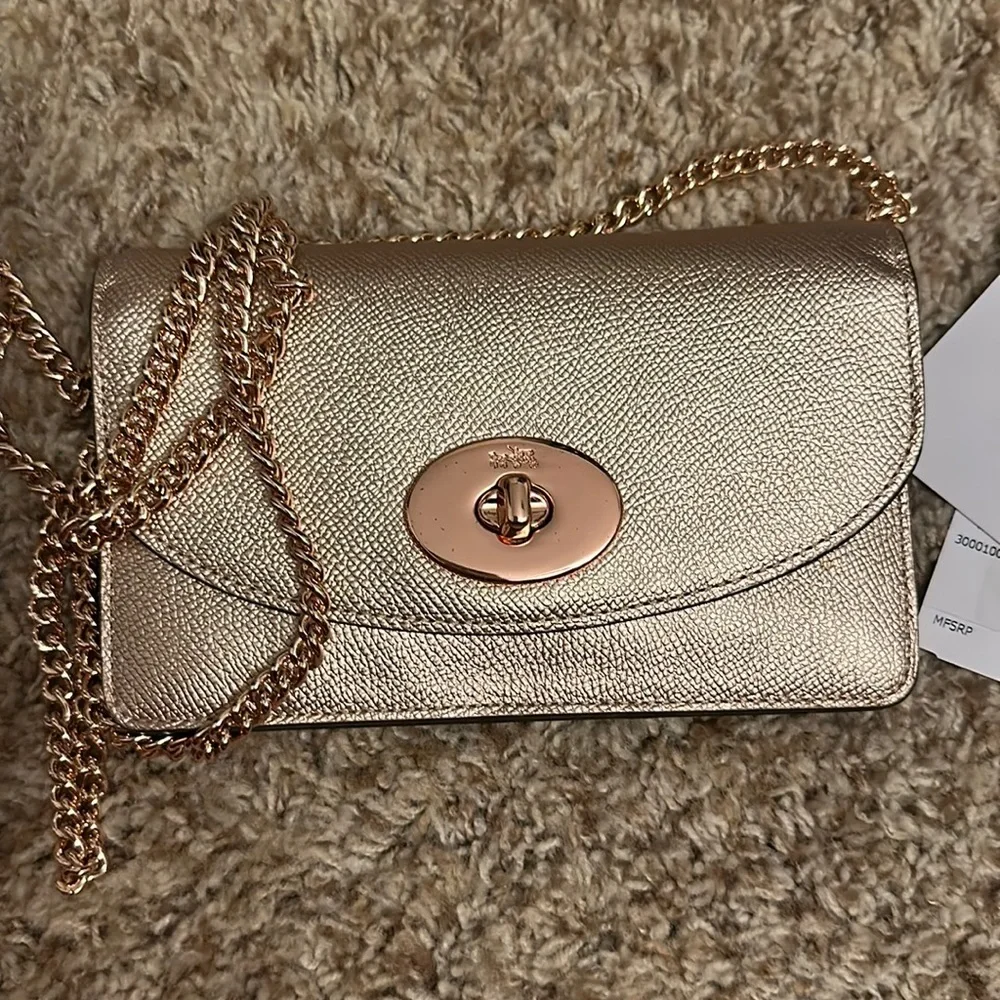 Coach Metallic Leather Chain Wallet - Picture 3 of 9